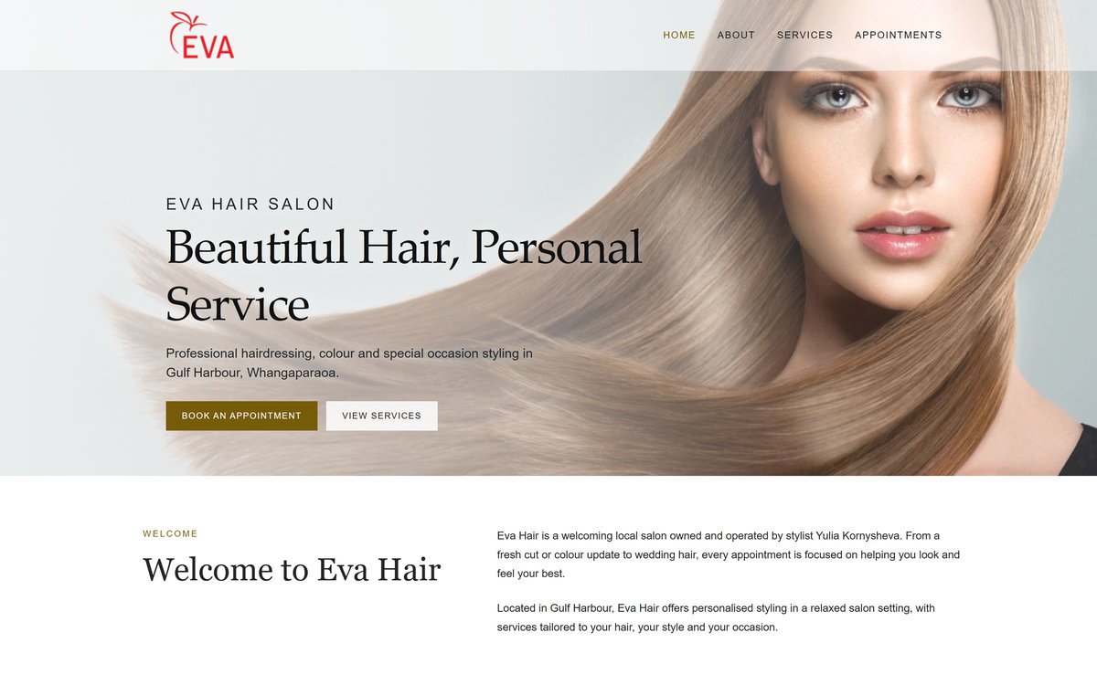 Eva Hair Salon website preview